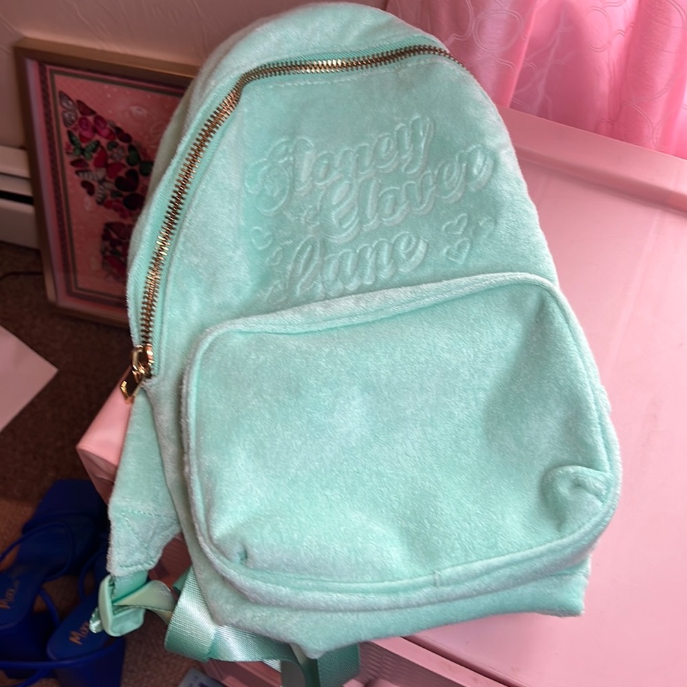 Stoney Clover Lane Target Backpack Embossed Terrycloth Mint Green